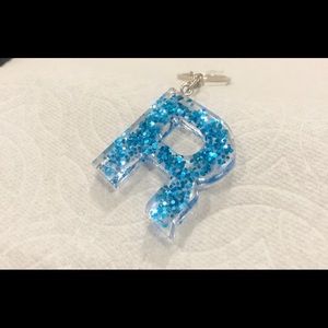 Resin letter R key chain